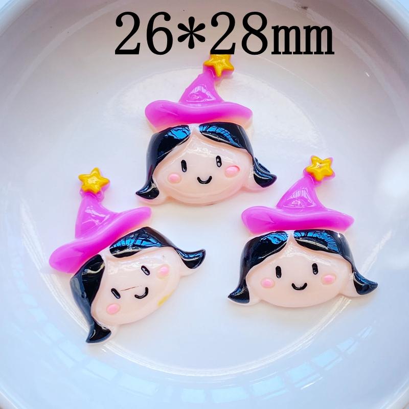 10Pcs New Cute Hand Drawn Halloween Series Flat Back Resin Cabochons Scrapbooking DIY Jewelry Craft Decoration Accessorie