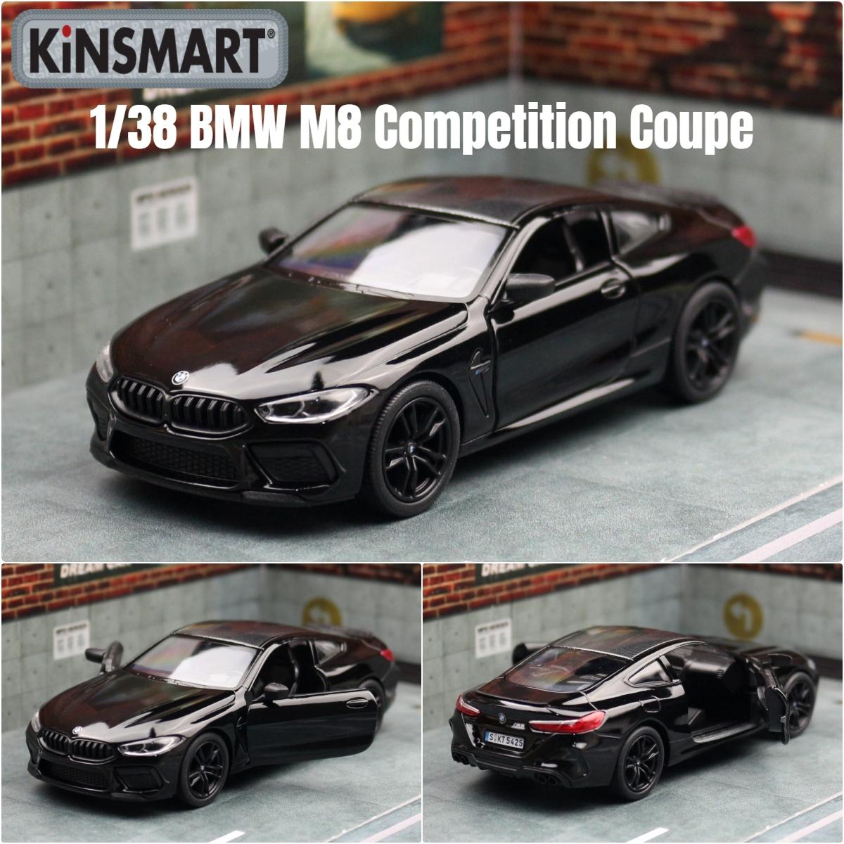 

Модель іграшкової машини 1/38 BMW M8 Competition Купе Седан Сплав Литий під тиском Мініатюрний транспортний засіб Колекція Подарунок для дітей Хлопчик чорний