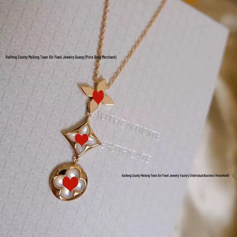 Európai és Amerikai Négylevelű Lóhere Gyémánt és Gyöngyház Karkötő