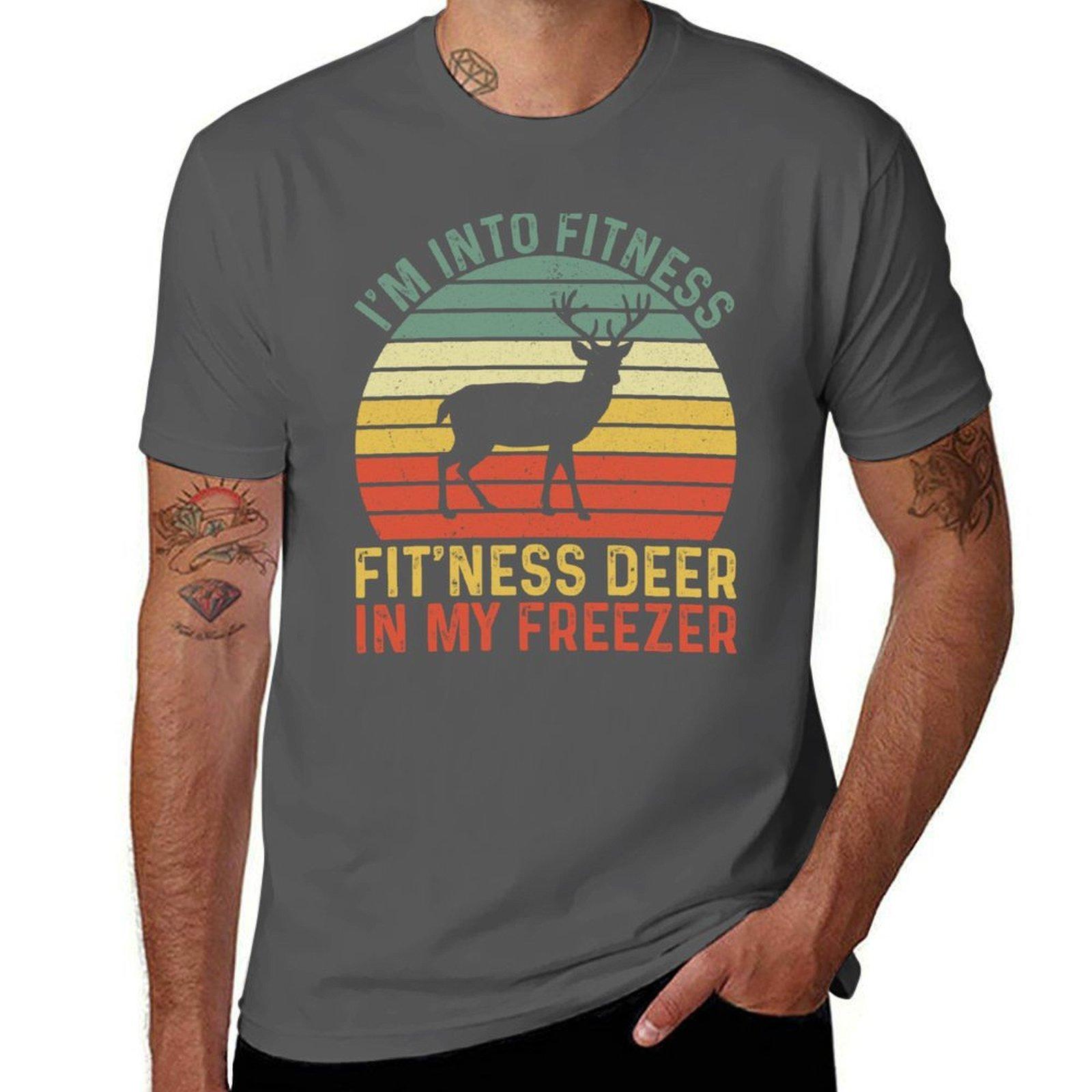 

Funny Hunter Dad I m Into Fitness Deer Freezer Hunting T-Shirt man graphic t shirt T-Shirt 4XL