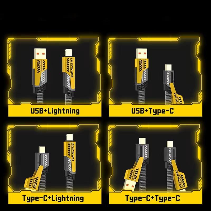 27W/65W Fast Charging USB To Type C Lighting Cable Fast Charger for iPhone Huawei Xiaomi PD Mobile Phone Cable USB Charger Cable Power Cables