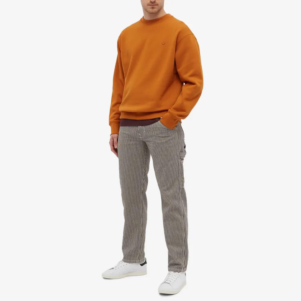 Adidas Originals Trefoil Embroidered Crewneck Pullover Sweatshirt Men Tops Mustard-Yellow H09176