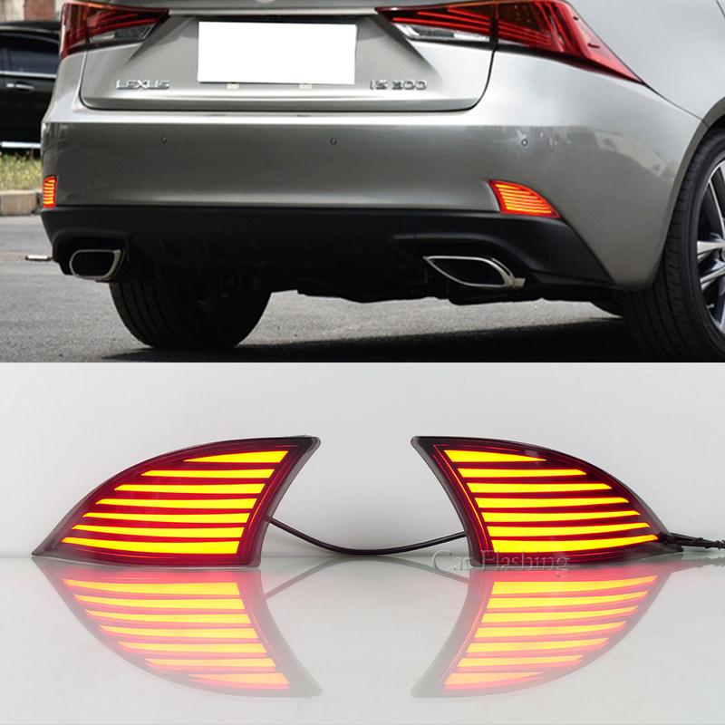 Car LED Rear Bumper Reflector Light For Lexus IS250 IS300 IS350 2014 2015 2016 2017 2018 Rear Tail Light Brake Fog Light