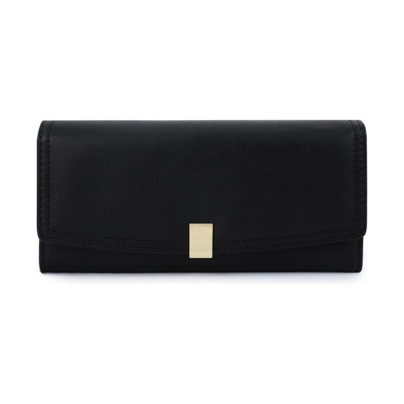 

Fashionable Taelian New Dark Korean Wallet Long Section Large Three-fold Women s Premium Foreign Trade Handheld Purse чорний