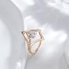 Personality Diamond Shape Large Rings with Zircon Fashion Women Gold Color Jewelry Gifts