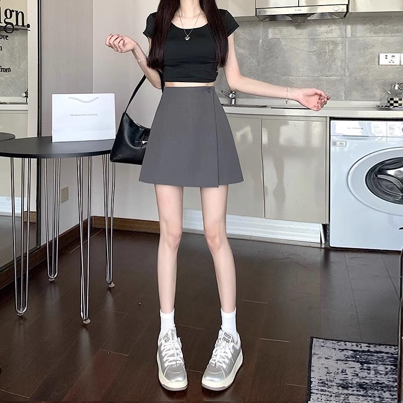 

2025 Spring/Summer Women s High-Waisted Slimming Midi Skirt XS