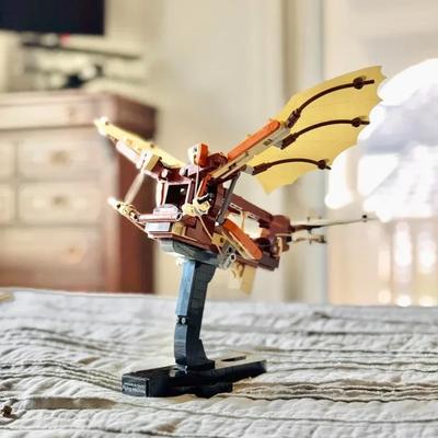 493 piezas Máquina Voladora de Leonardo Da Vinci Bloques de Ensamblaje DIY Modelo Juguete Set Regalos de Cumpleaños y Decoración de Halloween Regalos