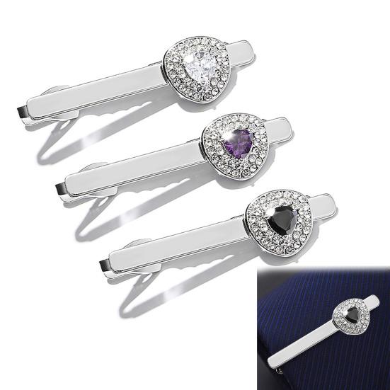 Krawattenklammer Funkelnde Strasssteine Abnehmbares Design Kragenclip Hochzeitsanzüge Trauzeugen Business Formelle Anlässe Accessoires