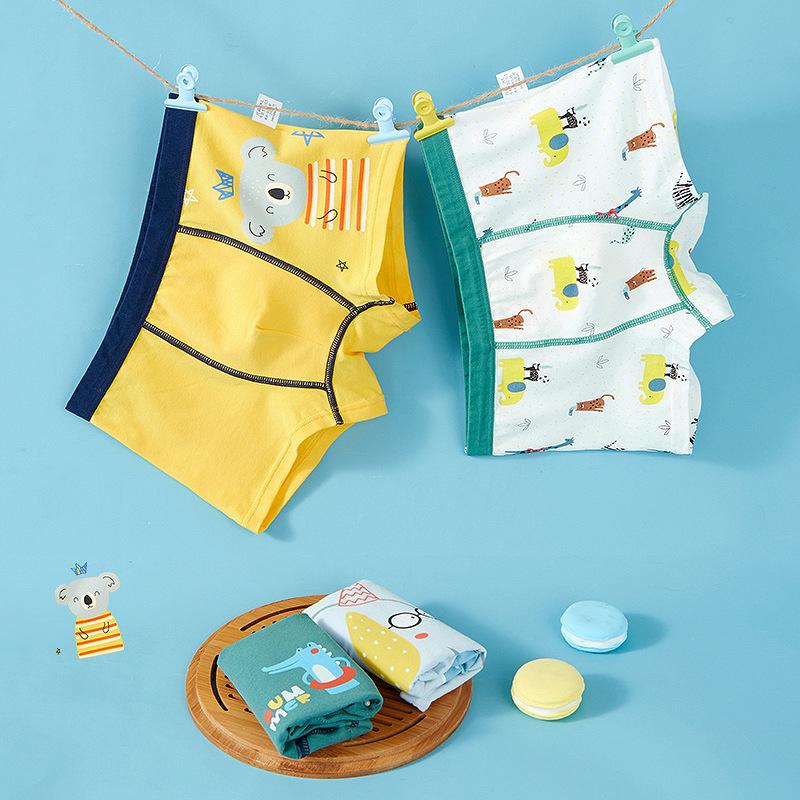 4pcs Cartoon Children's Underwear Four Corners Boy's Underwear