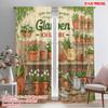 2pcs 2D Flat Printing Drapes Garden Faith Gardening Joy 100% Polyester Fabric Without Electricity Festive Curtains for Home Wall