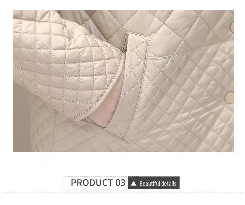 2024 Diamantförmiger Kurzmantel aus Baumwolle mit lockerer Passform für Damen