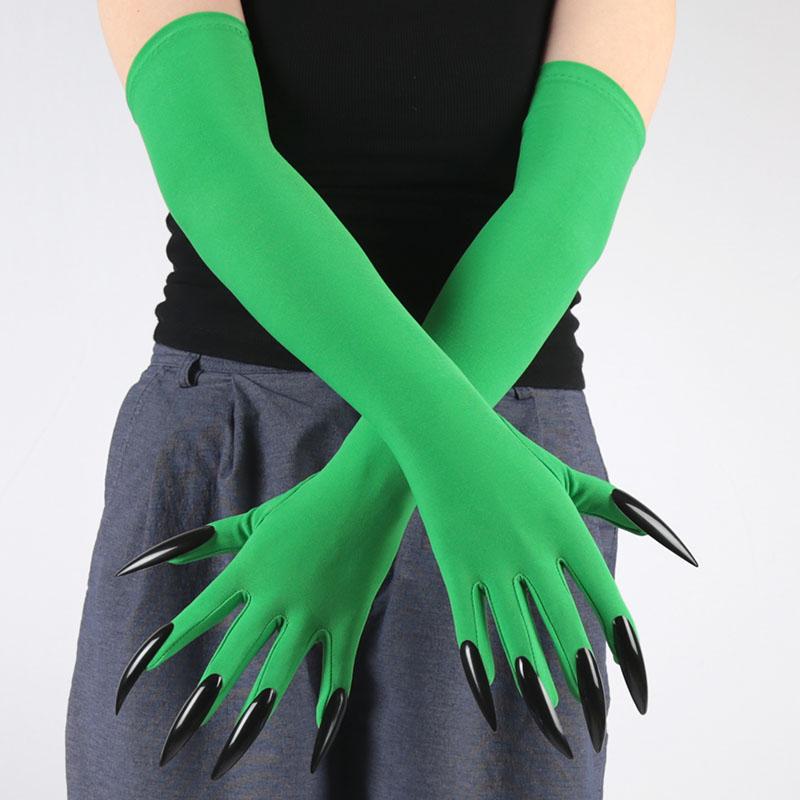 Long Ghost Claw Gloves White Black Green Long Nail Demon Gloves Halloween Party Cosplay Clothing Accessories Props Witch Gloves 6