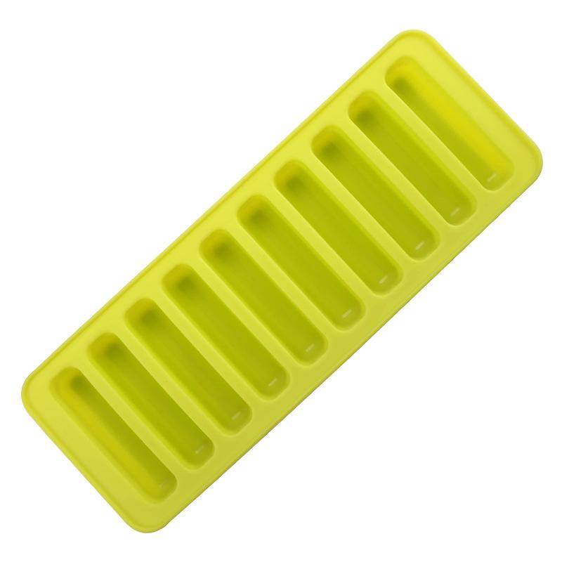 Einfache Ausdrück-Eiswürfelform, lange Form, 10 Fächer, schmale Eisstäbchen-Würfel, mehrfarbig, für Sportflaschen und Wasser
