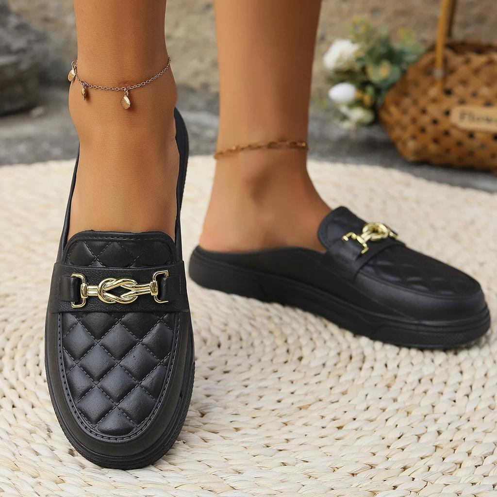 Fashion 2015 Women Spring Summer New PVC Fashion Home Casual Wear Thick Soled Women's Shoes Daily Round Head Half Sandals