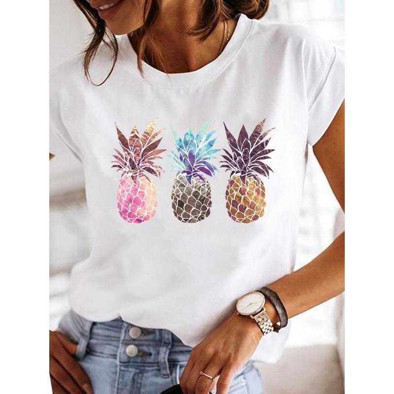 Summer T-shirt clothing dragonfly pattern printing T-shirt short-sleeved top fashion casual ladies women