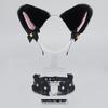Lolita Fox Ear Cosplay Cat Headband & Erotic Bell Necklace Set with Cute Bow.