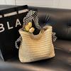 Large Capacity Straw Bag Women 2025 New Summer Seaside Beach Vacation Shoulder Bag Commuter Idle Style Tote Bag
