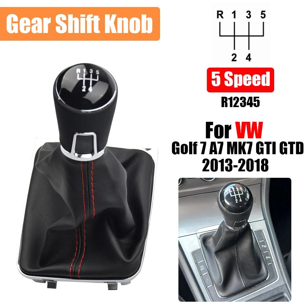 5/6 Speed Manual Stick Gear Shift Knob For VW Golf 7 A7 MK7 GTI GTD 2013 2014 2015 2016 2017 2018 With Black Boot Cover