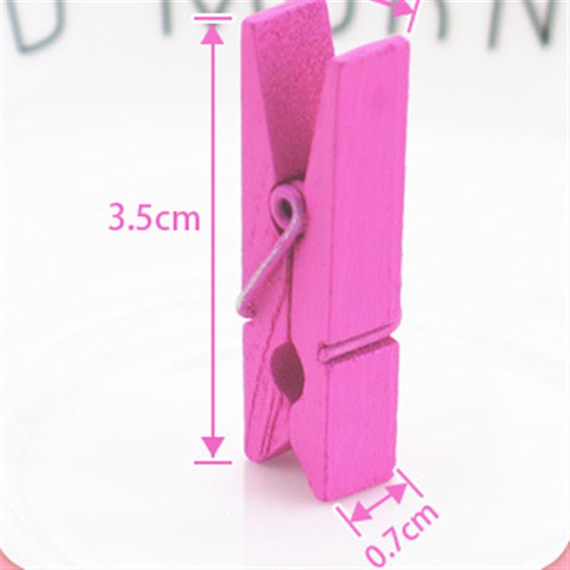 Mini Cartoon Wooden Clips with Hemp Rope, Natural and Colorful Spray-Painted, 3.5*0.7