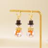 Rhinestone Snowman Earrings Snowflake Xmas Dangle Earrings Exquisite Christmas Earrings  Holiday