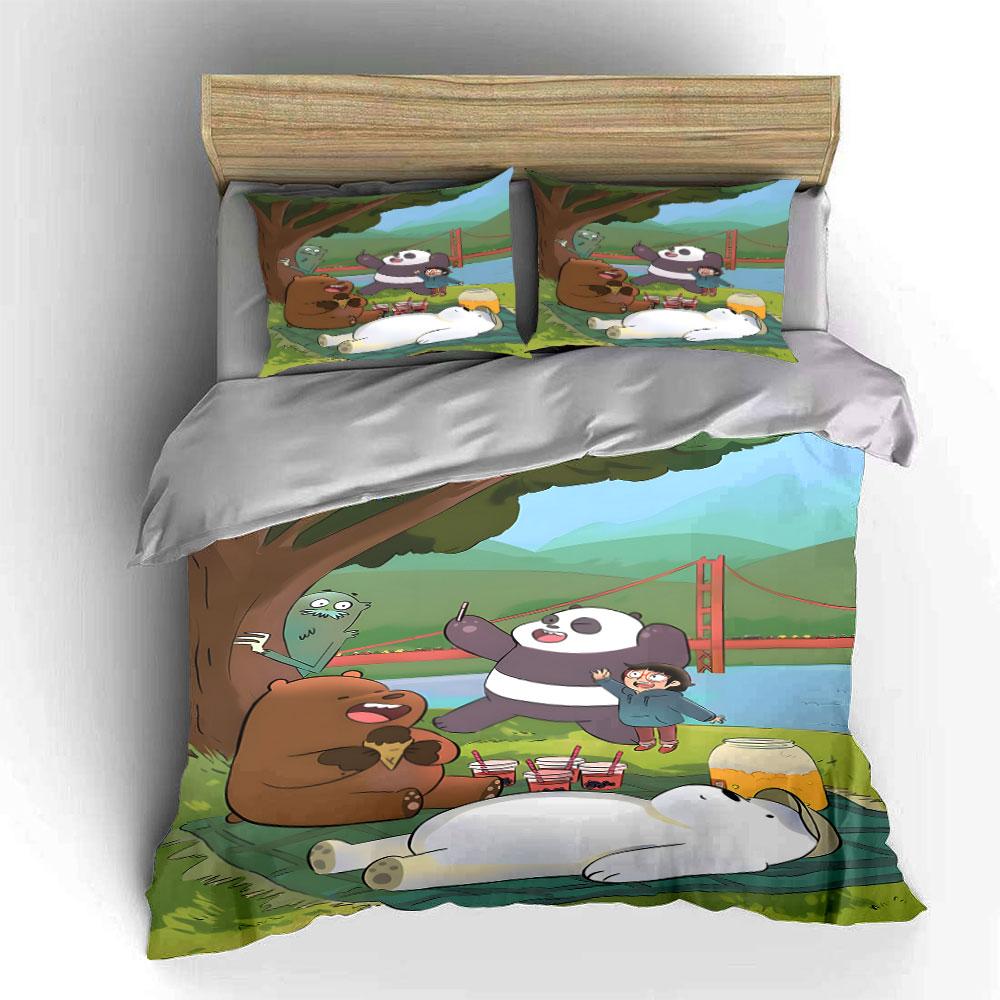 Bears, human, bridge, tree. Bedding sets Duvet cover sets Duvet covers Pillowcases(1 * Duvet Cover 2 * Pillowcases without duvet insert)