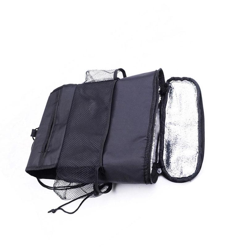 Car Seat Back Multi-Pocket Ice Pack Bag Hanging Organizer Collector Storage Box Car Interior Accessories Black Stowing