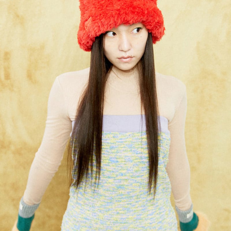 

MISU A BARBE HAZY FUR HEAD (6COLOR) WARM RED