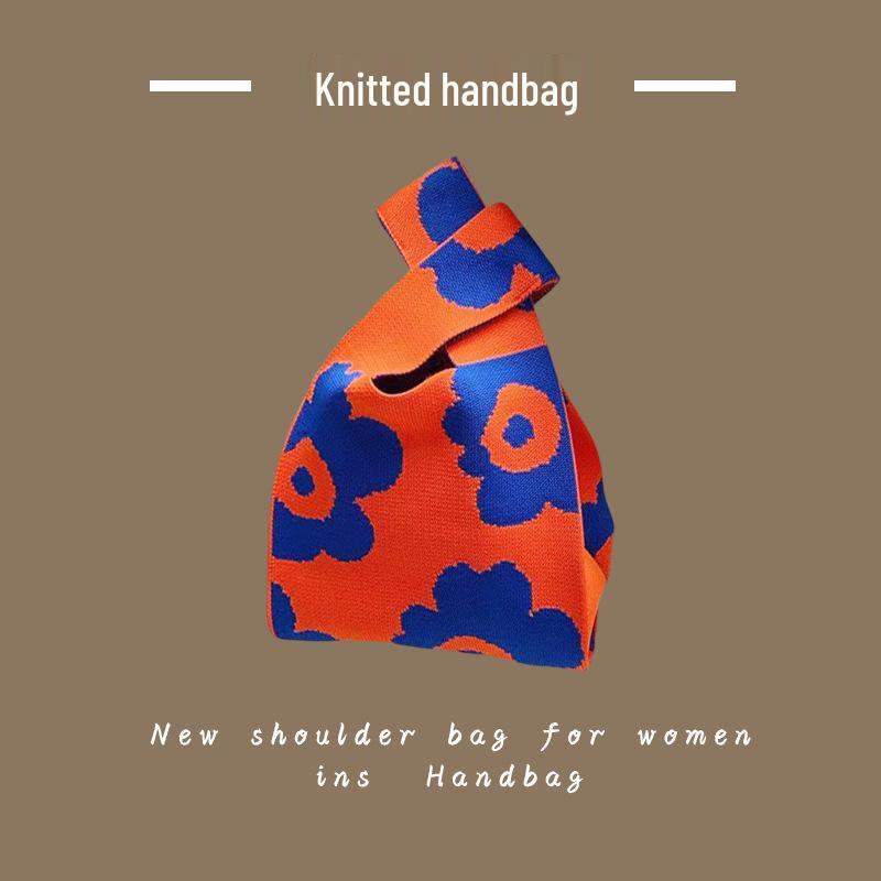 Trendy Women's Knitted Wool Bucket Handbag - Casual Tote & Lunch Box Bag