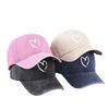 Cotton denim washed baseball cap embroidered animal truck female driver curved brim cap batch