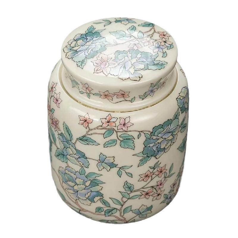 Retro Ceramic Tea Pot High-grade Enamel Sealed Pot Portable Ceramic Ginger Pot Table Top Home Decoration Wedding Ornaments