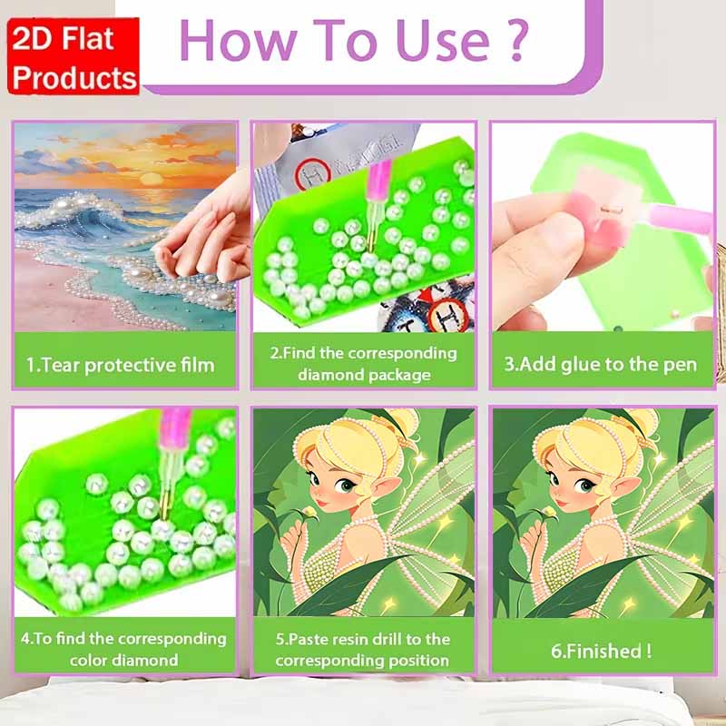 Disney Pearl Painting Fairy of Wonder DIY Pearl Art Painting Pearl Jewelry Painting Picture Handicraft Special Shape Home Wall Decoration