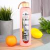 Bottiglia Motivazionale Per Acqua Bevande Vetro Silicone Grande Bottiglia Sportiva 1L
