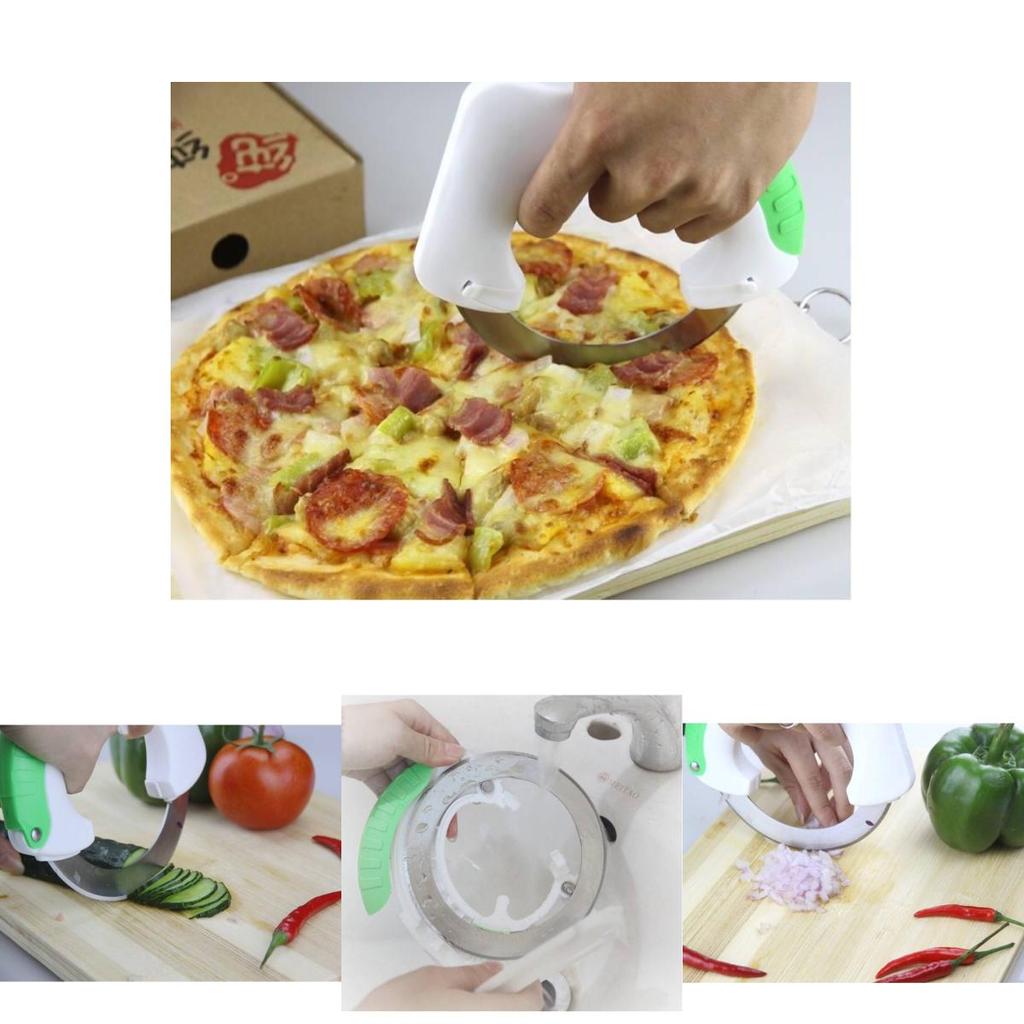 Multifunctional Circular Kitchen Knife With Stainless Steel Blade For Cutting Vegetables Pizza Cake
