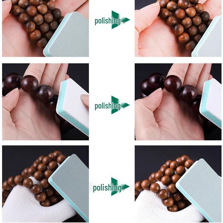 Double-Sided Wenwan Polishing Sponge Sandpaper Tool for Plastic and Jade