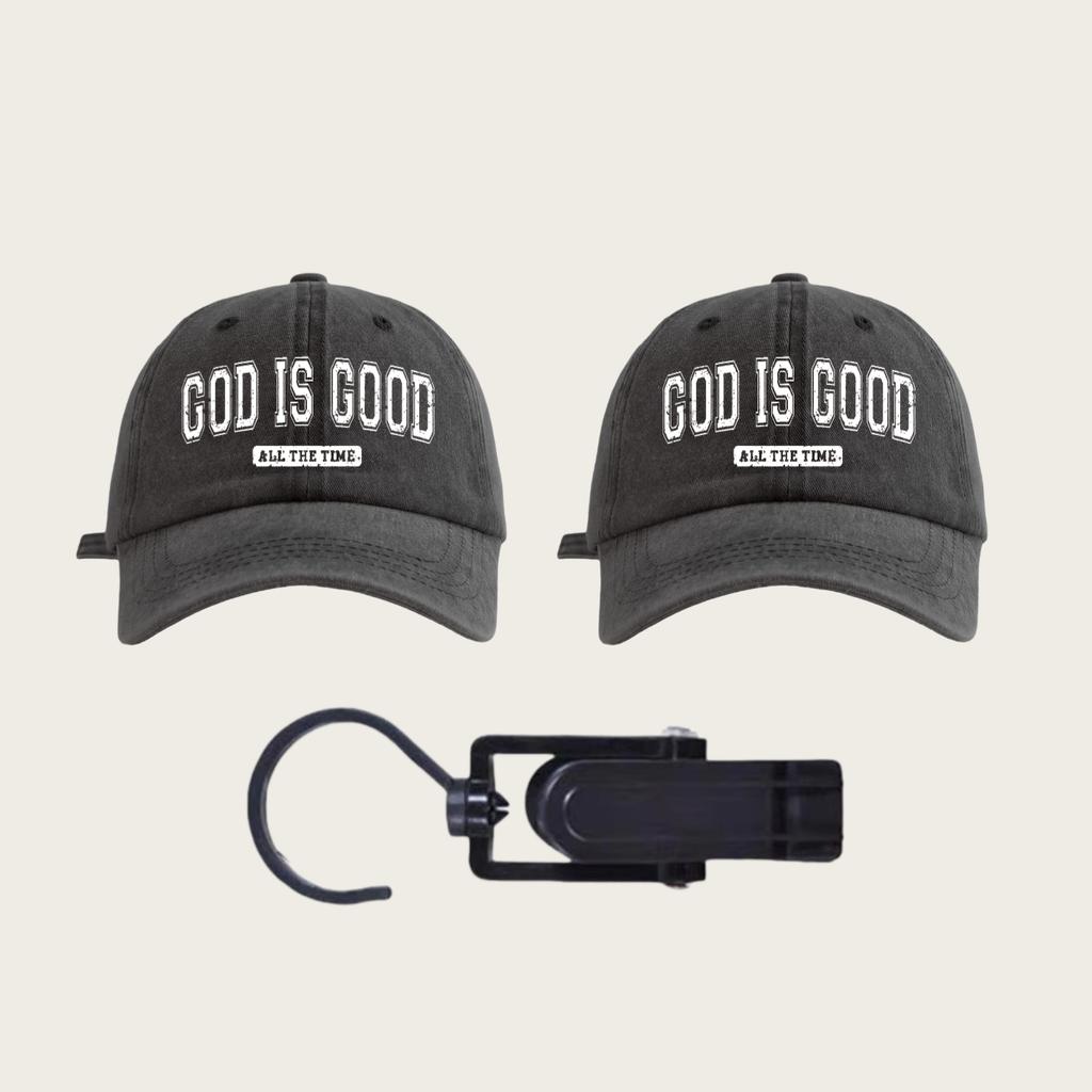 GOD IS GOOD Printed Water Washed Baseball Hat Simple, Casual, Fashionable, Adjustable Size Outdoor Sports Daily Party Vacation
