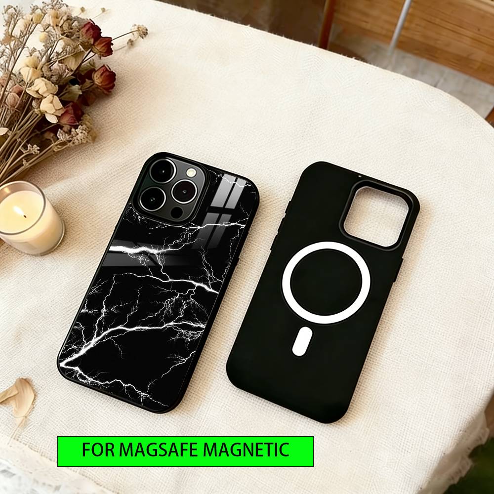 Blitztextur Handyhülle Für iPhone17,16,15,14,13,12,11 Plus,Pro Magnetisch mit Magsafe Kabelloses Laden