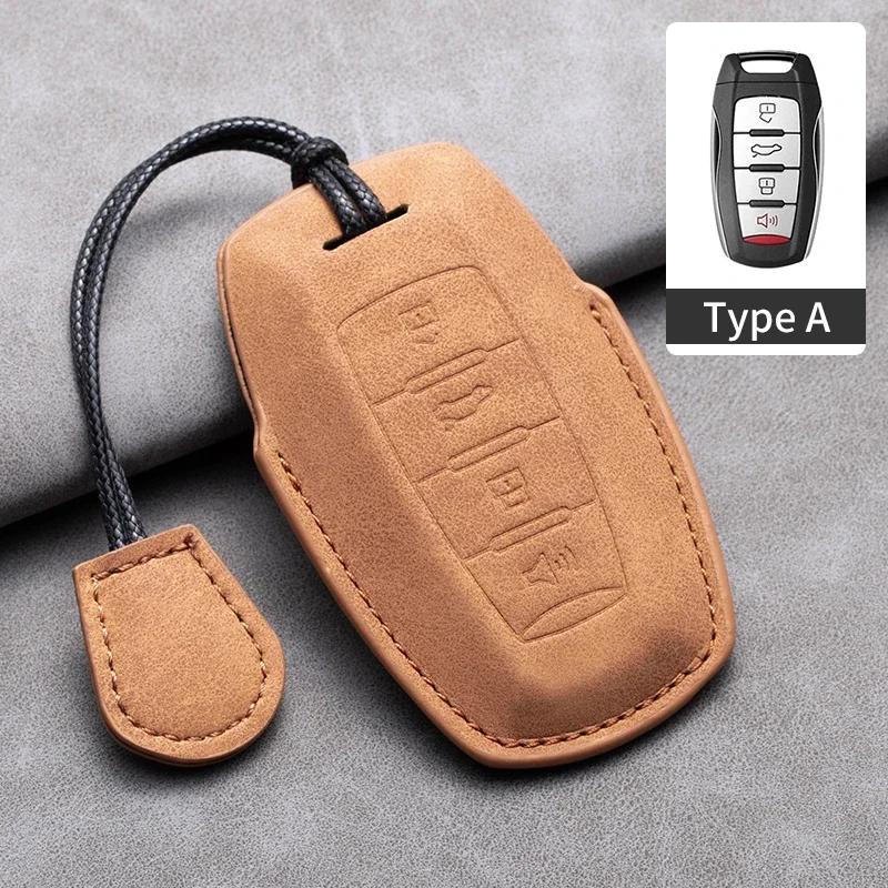 

4 Buttons Leather Car Remote Key Case Cover For Haval Jolion Great Wall H6 H7 H4 H9 F5 F7 F7X F7H H2S For Gmw Dargo