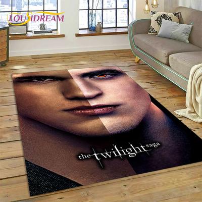 3D Saga Zmierzch Edward Bella Dywanik Dywan do Salonu Sypialni Dekoracja Domu, Mata Podłogowa Antypoślizgowa Dekoracja na Sofę Wycieraczka