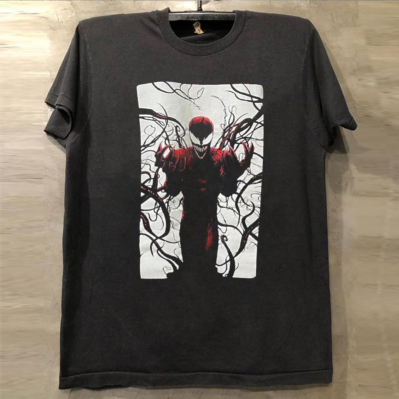 

2026New Marvel Venom comic shortsleeved Tshirt Pure cotton fashionable shortsleeved casual halfsleeved sports shirt S