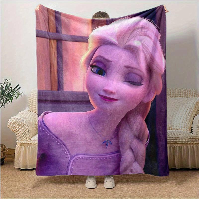 1pc, Elsa Frozen Princess Blanket Soft & Cozy Throw for Home Decor, Couch Cover, Outdoor Use, Travel, Camping, Car, Beach, Office Nap