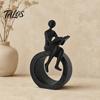 Talos 3D Printed Reading Figurine, Abstract Reader Statue for Home Decor, Modern Minimalist Sculpture Bookshelf Desk Office Ornament