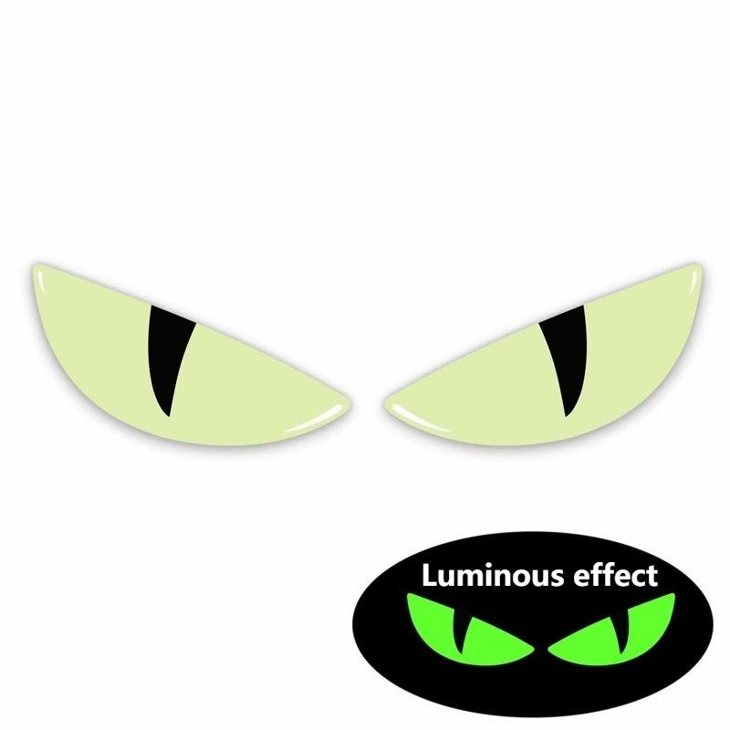 2pairs Reflective Devil's Eye Stickers for Car and Motorcycle Use - Improves Night Visibility and Safety, Durability and Fashion