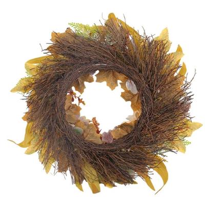 Autumn Wreath for Front Door Farmhouses Garden Inside Outside Decorations, Thanksgiving Wreath with Pumpkins