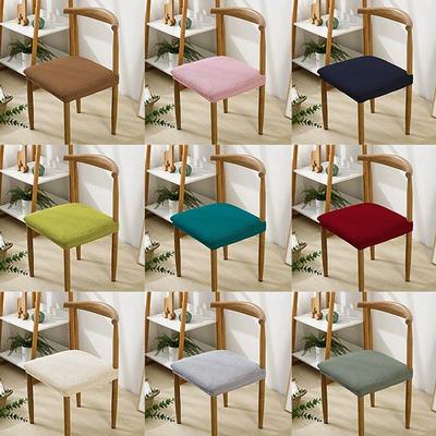 Stretch Chair Seat Covers Chairs Removable Washable Anti-Dust Upholstered Dining Room Seats Protector Cushion Slipcovers&