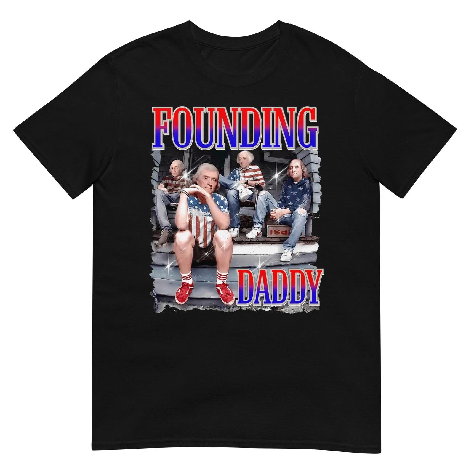 Men s 4th of July Shirt Founding Daddy George Washington 1776 T-Shirt S