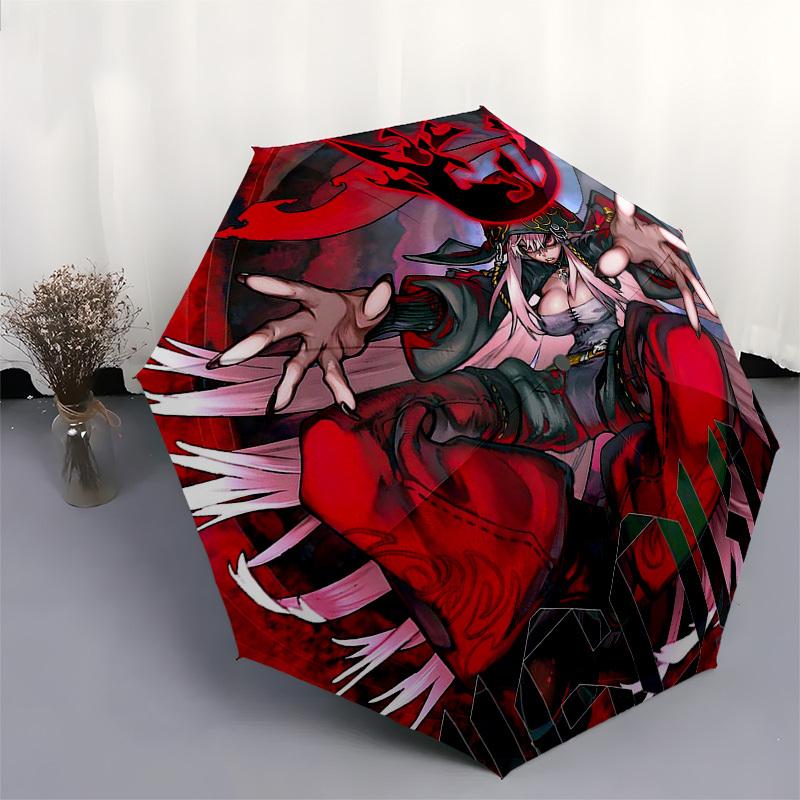 1pc Yokai Design Outdoor Umbrella - Automatic Opening/Closing, Portable 3-Fold Design, 8-Bone Iron Frame, Perfect Gift for Fans, Travelers, Daily