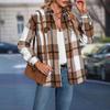European & American Plaid Drop Shoulder Overcoat - Women's Autumn/Winter Jacket
