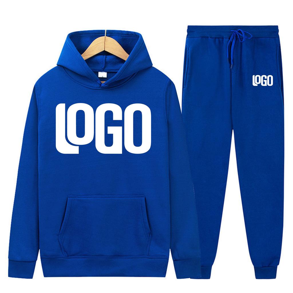 DIY10 Customization of your brand logo Men's and women's casual hoodie set street style personalized sport