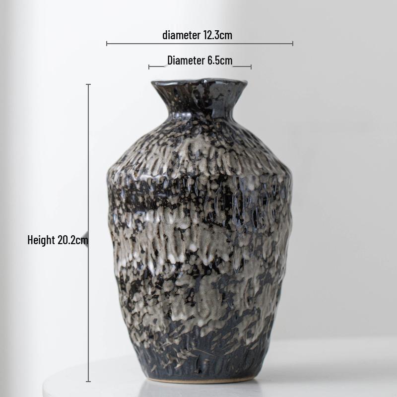 Retro Chinese Ceramic Vase: Elegant Flower Insert for Living Room, Dining Table, Hotel, and B&B Decor