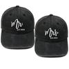 Popular Mr. Mrs. Embroidered Baseball Cap Washed Retro Male and Female Couples Casual Outdoor Sun Hat